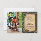 Foto Jolly Roger Pirate Verjaardagsfeestje Bedankkaart (Voorkant)