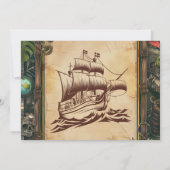 Foto Jolly Roger Pirate Verjaardagsfeestje Kaart (Achterkant)