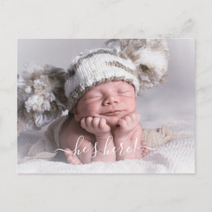 Foto Jongen Geboorteaankondiging Aankondigingskaart