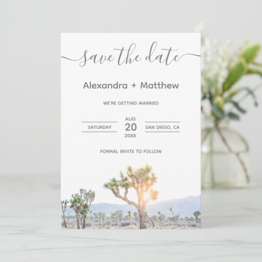 Foto Joshua Tree Boho Wedding Save the date (Staand voorkant)