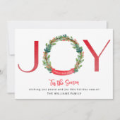Foto, Joy in Greenery en Holly Personalized Feestdagenkaart (Voorkant)