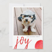 Foto Joy Merry-Waterverf met minimale kersttijd Feestdagenkaart (Voorkant)