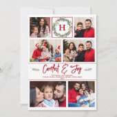 Foto Joy Monogram Kerstmis Aankondiging (Voorkant)