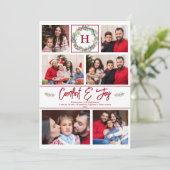 Foto Joy Monogram Kerstmis Aankondiging (Staand voorkant)