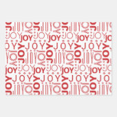 Foto JOY Red en White Modern Birthday kerst Inpakpapier Vel (Voorkant 3)