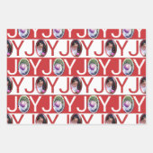 Foto JOY Red en White Modern Birthday kerst Inpakpapier Vel (Voorkant 2)