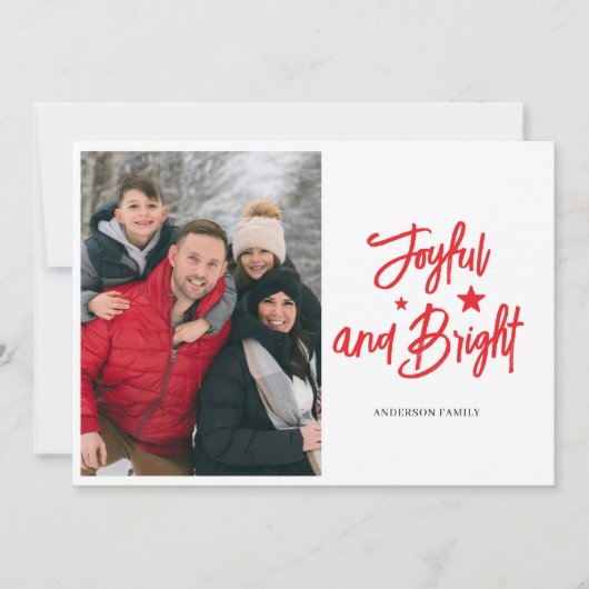 Foto: Joyful Bright. Christmas Feestdagenkaart (Voorkant)