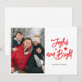 Foto: Joyful Bright. Christmas Feestdagenkaart (Voorkant / Achterkant)