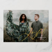 Foto Joyful Elegance Script Folie Feestdagenkaart (Voorkant)