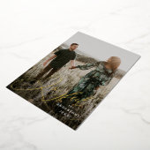 Foto Joyful Elegance Script Folie Feestdagenkaart (Gedraaid)