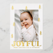 Foto Joyful Gold Trees 2 Folie Feestdagenkaart (Voorkant)