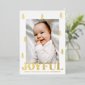 Foto Joyful Gold Trees 2 Folie Feestdagenkaart (Staand Voorkant)