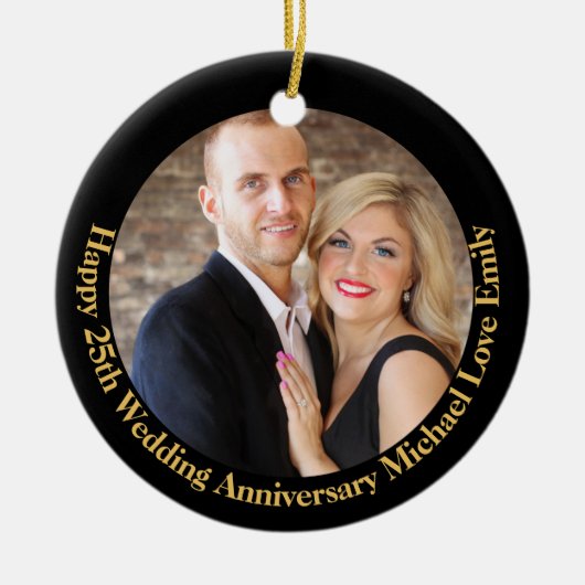 FOTO Jubileum 1e 5e 10e 15e 20e 25e 30e Keramisch Ornament (Voorkant)