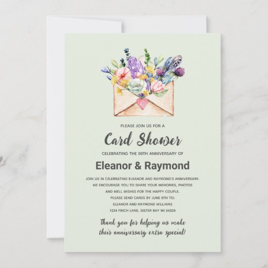 Foto jubileumkaart Shower Uitnodiging (Voorkant)