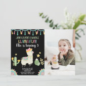 Foto Jump Llama Verjaardag Uitnodigingen (Staand voorkant)