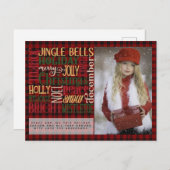 FOTO Kaart Kerst Woorden Buffalo Plaid (Voorkant / Achterkant)