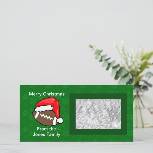 Foto Kaart - Kerstman Voetbal (Staand voorkant)