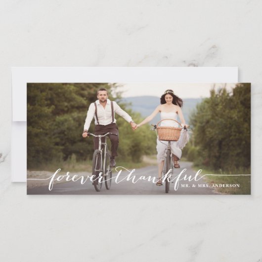 Foto kaart met de hand geschreven dank je wel voor (Voorkant)