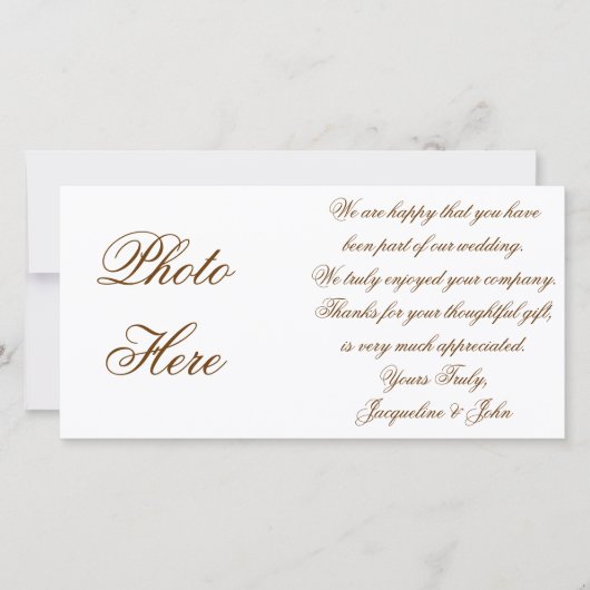 Foto Kaart ~ Trouw Dank Je Foto Bruid (Voorkant)