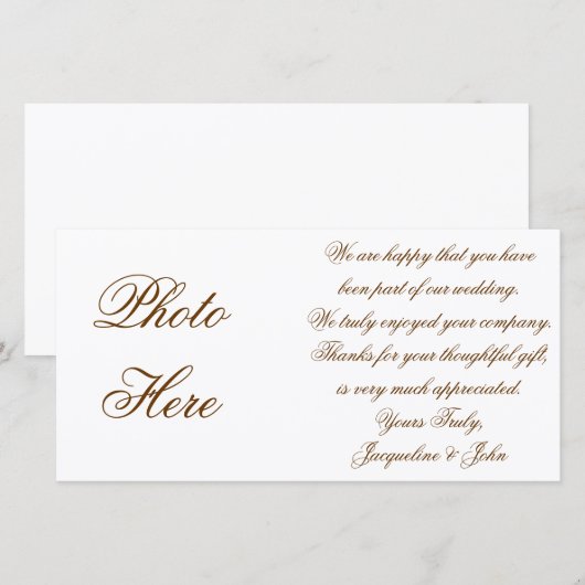 Foto Kaart ~ Trouw Dank Je Foto Bruid (Voorkant / Achterkant)