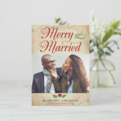 Foto Kaart, vrolijk en getrouwd Feestdagenkaart (Staand voorkant)