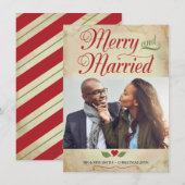 Foto Kaart, vrolijk en getrouwd Feestdagenkaart (Voorkant / Achterkant)