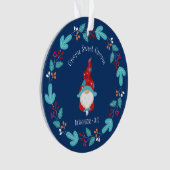 Foto Kabouter Zoete Kabouter Bloemenkrans Elf Blau Ornament (voorkant)