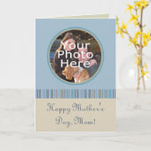 Foto Kader Moederdag kaart blauw en beige (Gele Bloem)