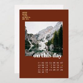 Foto & kalender | Eenvoudige typografie Bewaar de  Folie Uitnodiging