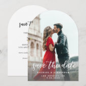 Foto & Kalligrafie 2 Aansteker Ver Save the Date A Kaart (Voorkant / Achterkant)