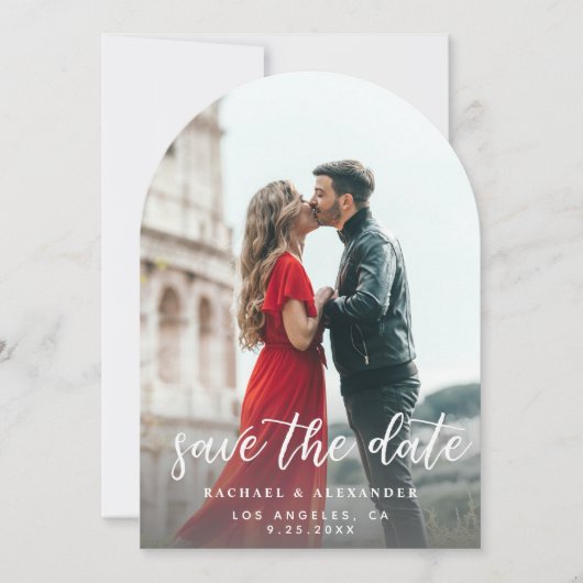 Foto & Kalligrafie 2 Aansteker Ver Save the Date A Kaart (Voorkant)