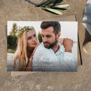 Foto & Kalligrafie 3 Mod Horiz V2 Save the Date Kaart