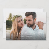 Foto & Kalligrafie 3 Mod Horiz V2 Save the Date Kaart (Voorkant)