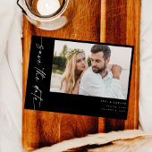 Foto & Kalligrafie 4 Mod Horiz Save the Date Kaart