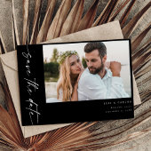 Foto & Kalligrafie 4 Mod Horiz Save the Date Kaart