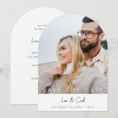 Foto & Kalligrafie 5 MOD V Save the Date Arc Kaart (Voorkant / Achterkant)