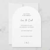 Foto & Kalligrafie 5 MOD V Save the Date Arc Kaart (Achterkant)