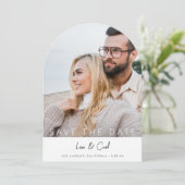 Foto & Kalligrafie 5 MOD V Save the Date Arc Kaart (Staand voorkant)