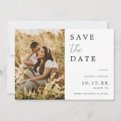 Foto Kalligrafie Bruiloft Save The Date Kaart (Voorkant)