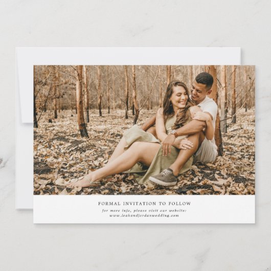 Foto Kalligrafie Bruiloft Save The Date Kaart (Achterkant)