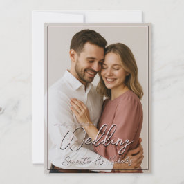 Foto & Kalligrafie Minimalistische Warm Blush Wedd Kaart