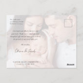 Foto kalligrafie naam geboorte statistieken nieuwe briefkaart (Achterkant)