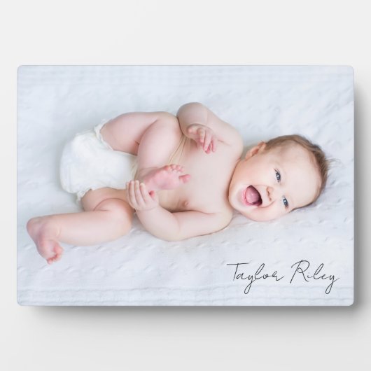 Foto Kalligrafie Naam Nieuwe Baby Fotoplaat (voorkant)