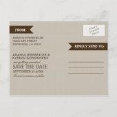 Foto Kant Wood Mason Jar Save the Date Briefkaarte Aankondigingskaart (Achterkant)