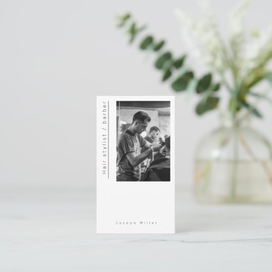 Foto kapper kapper studio Business Car Visitekaartje (Staand voorkant)