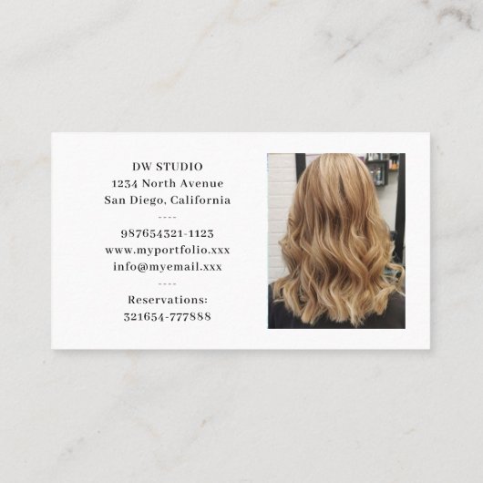 Foto kappers Visitekaartje (Achterkant)