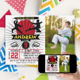 Foto Karate Kind Martial Arts Cobra Kai Invitation Kaart