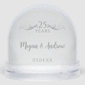 Foto Keepsake 25e bruiloft Jubileum Sneeuwbol (Achterkant)
