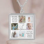 Foto Keepsake Modern Love You Best Oma Ever Sterling Zilver Ketting<br><div class="desc">Moderne elegante fotocollage met trendy artistieke typografie met toewijding aan je geliefde oma om Moederdag of oma's verjaardag te vieren met deze leuke aandenken. Personaliseer het met je beste foto's en kleinkinderen namen.</div>