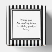 Foto Keepsake Zwart/Wit Eenvoudige Stripes Patroon Bedankdoosjes (Bovenkant)